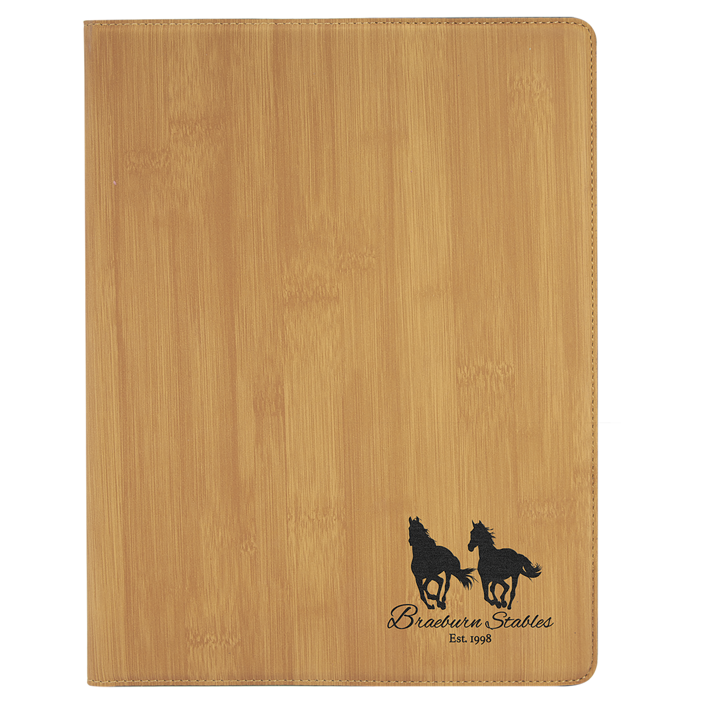 9.5" x 12" Bamboo Leatherette Portfolio – item GFT883