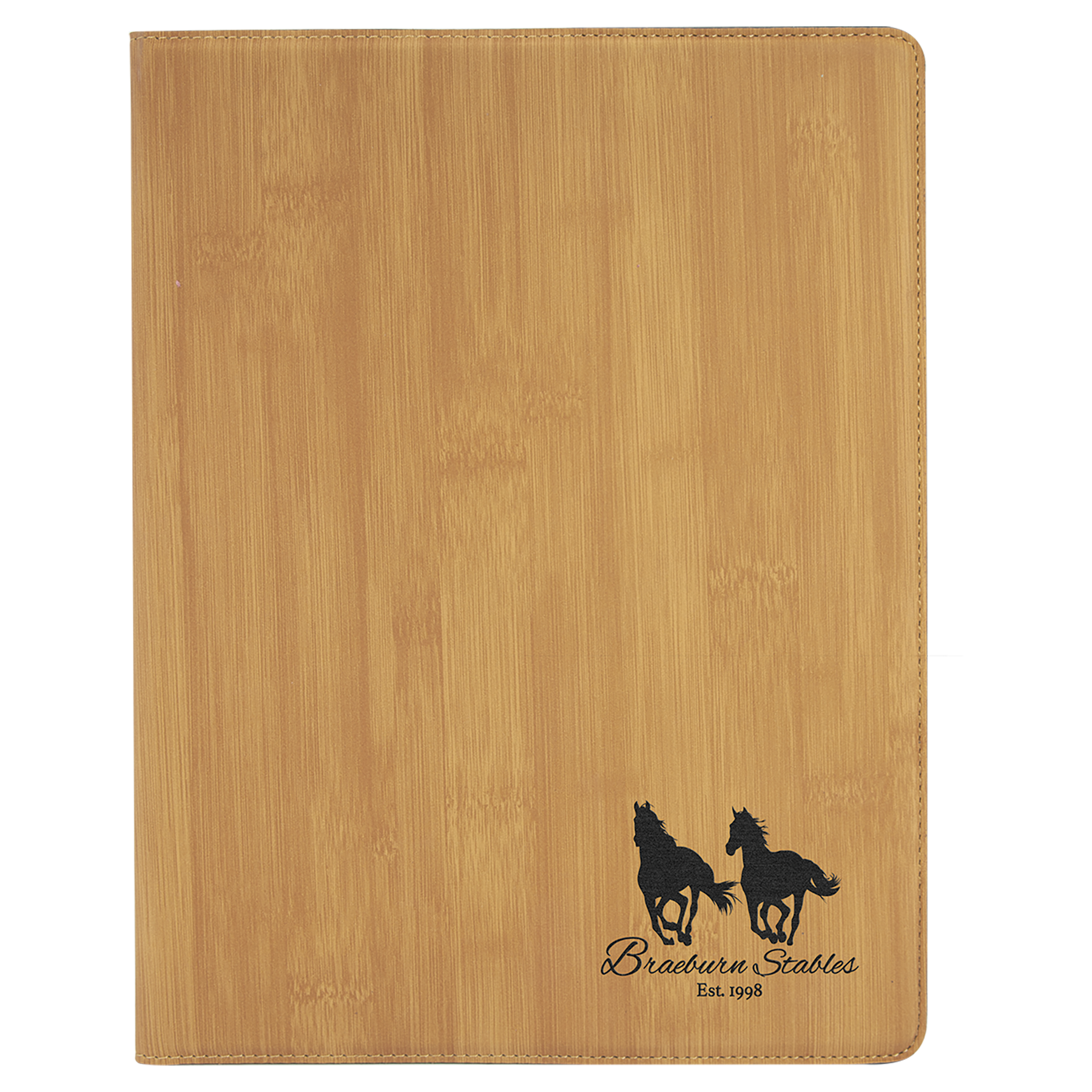 9.5" x 12" Bamboo Leatherette Portfolio – item GFT883