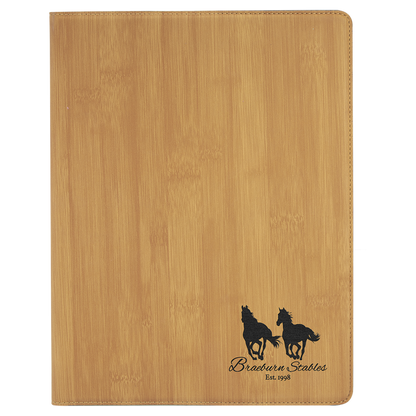 9.5" x 12" Bamboo Leatherette Portfolio – item GFT883