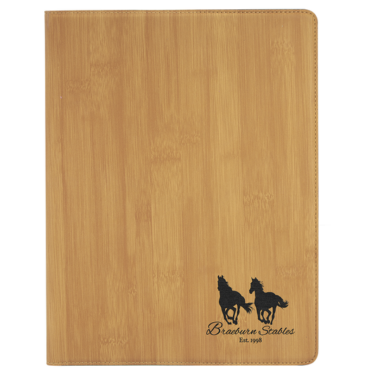 9.5" x 12" Bamboo Leatherette Portfolio – item GFT883