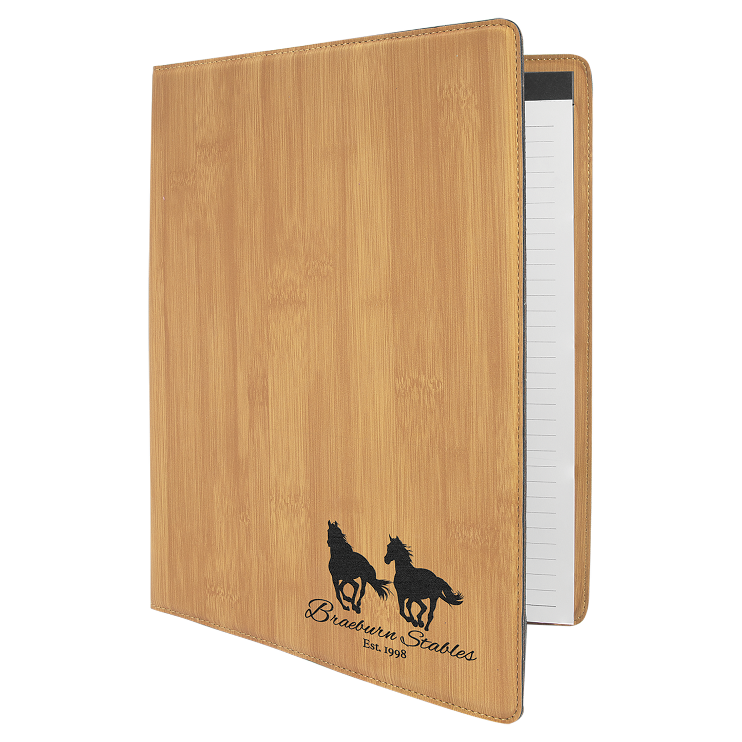 9.5" x 12" Bamboo Leatherette Portfolio – item GFT883 image 3