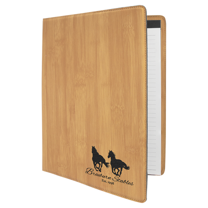 9.5" x 12" Bamboo Leatherette Portfolio – item GFT883 image 3