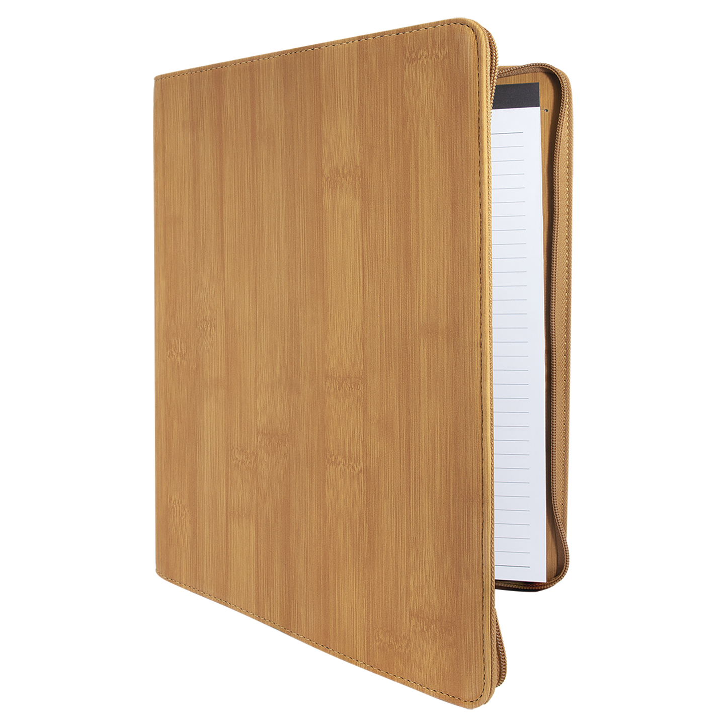9.5" x 12" Bamboo Leatherette Zipper Portfolio – item GFT885 image 5