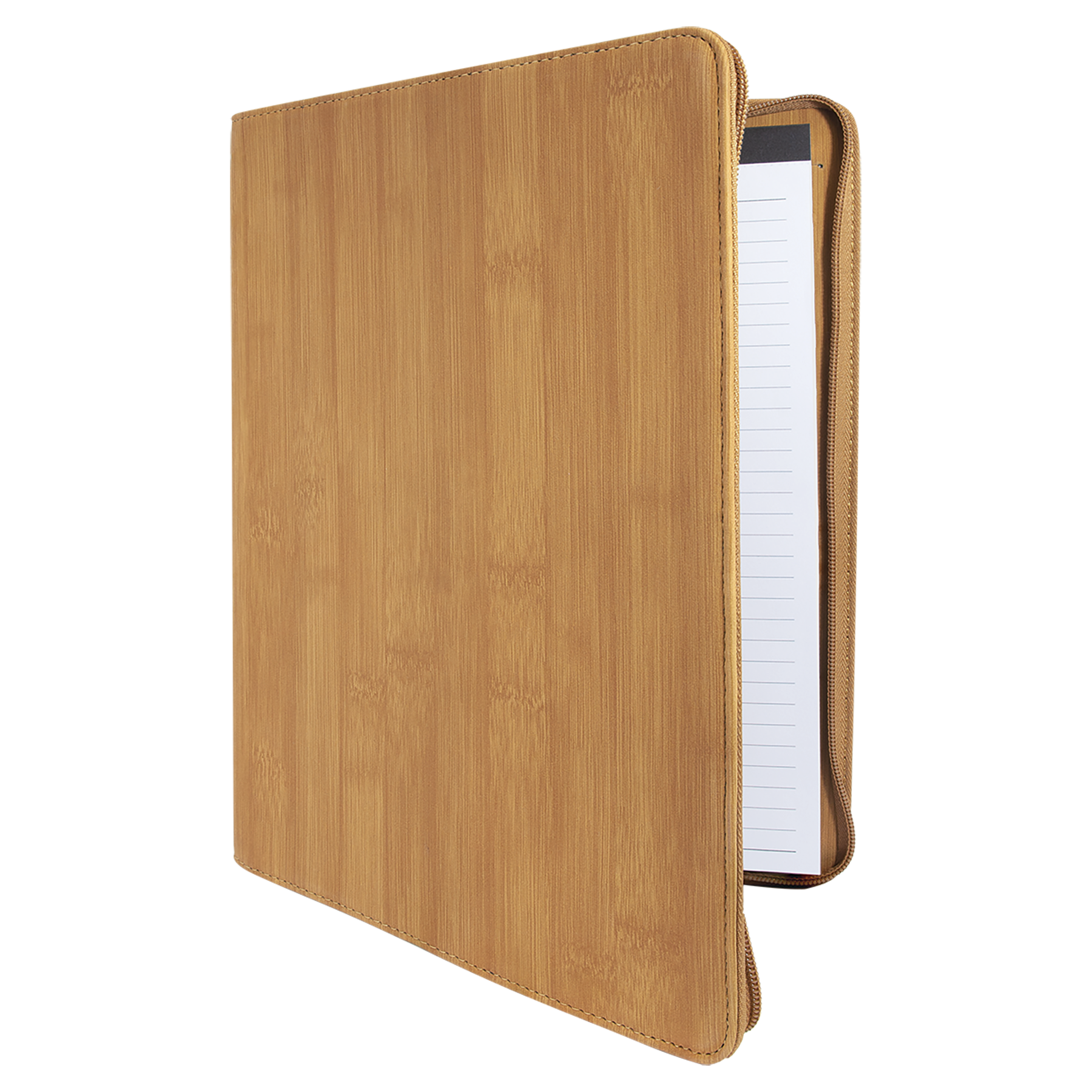 9.5" x 12" Bamboo Leatherette Zipper Portfolio – item GFT885 image 5