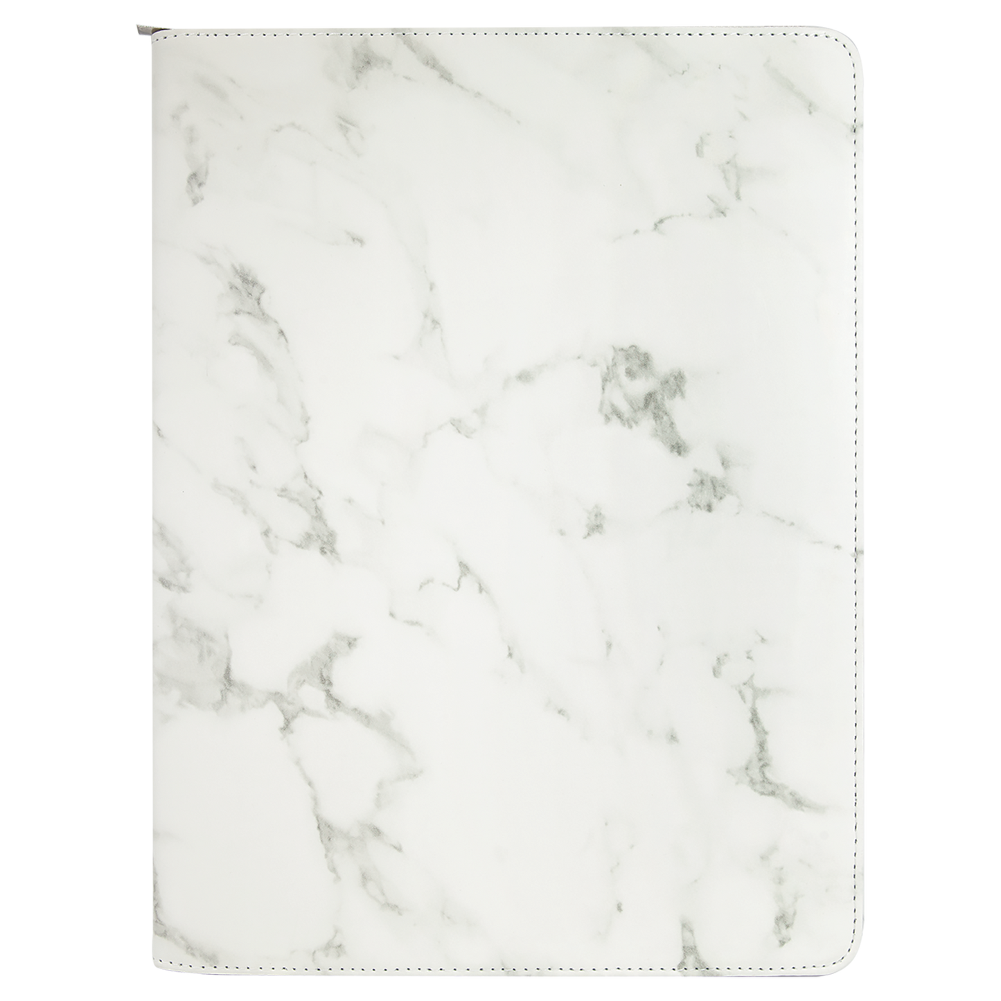 9.5" x 12" White Marble Leatherette Zipper Portfolio – item GFT886 image 4