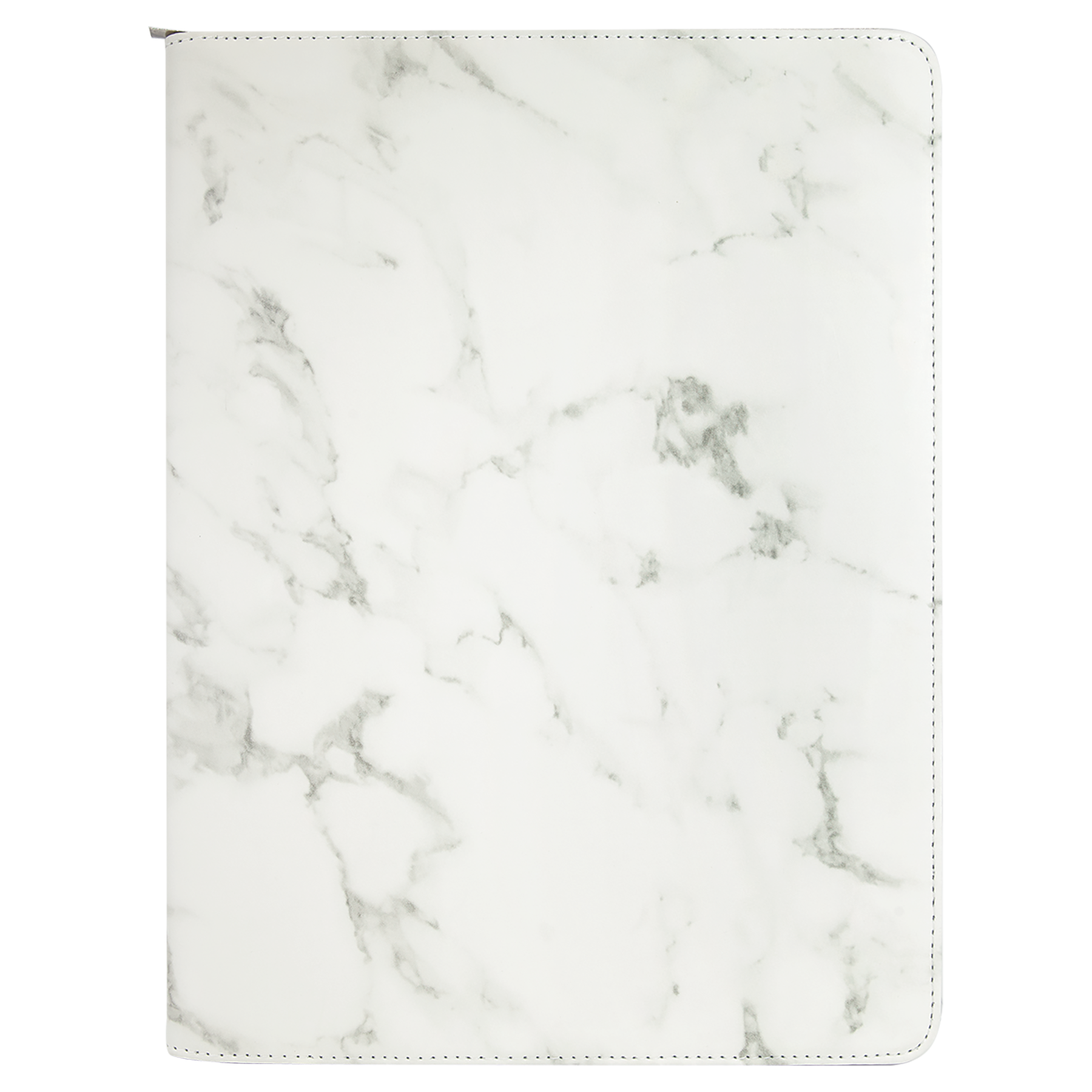 9.5" x 12" White Marble Leatherette Zipper Portfolio – item GFT886 image 4
