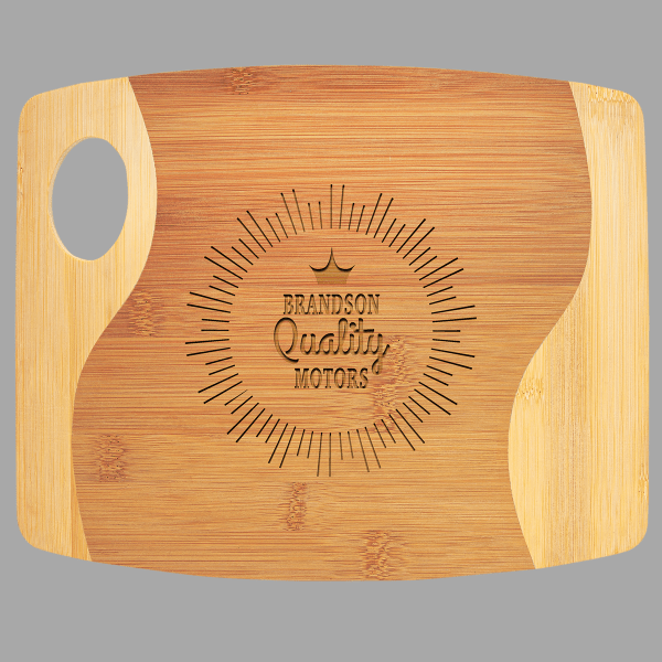 Natural Bamboo Cutting Board with a Handle – item GFT890 image 2
