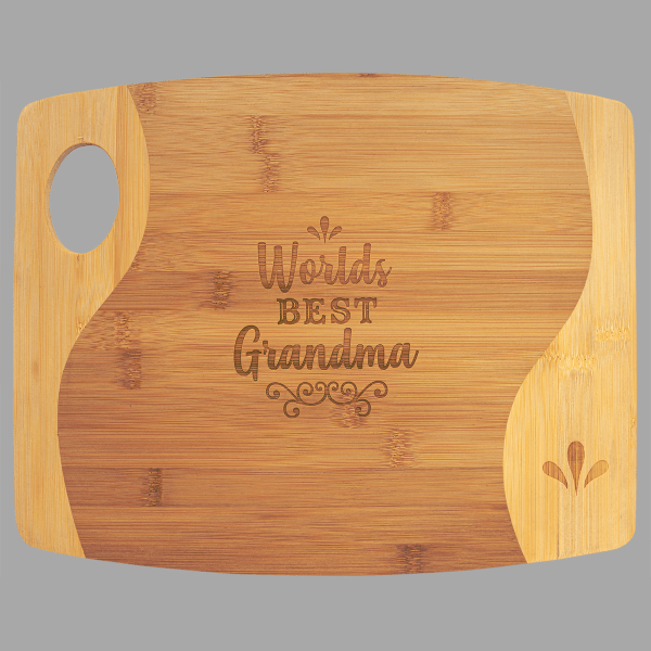 Natural Bamboo Cutting Board with a Handle – item GFT891 image 2