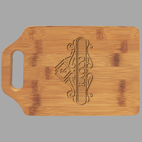 Natural Bamboo Cutting Board with a Handle – item GFT895 image 2