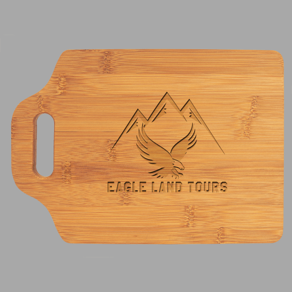 Natural Bamboo Cutting Board with a Handle – item GFT896 image 2