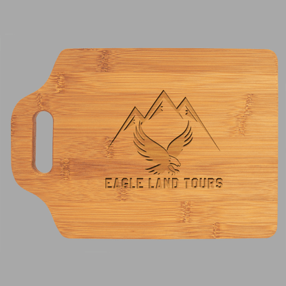 Natural Bamboo Cutting Board with a Handle – item GFT896 image 2