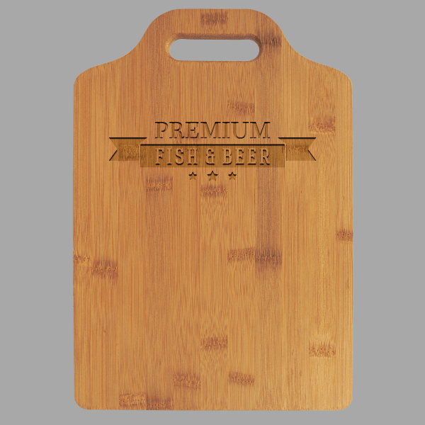 Natural Bamboo Cutting Board with a Handle – item GFT897 image 2