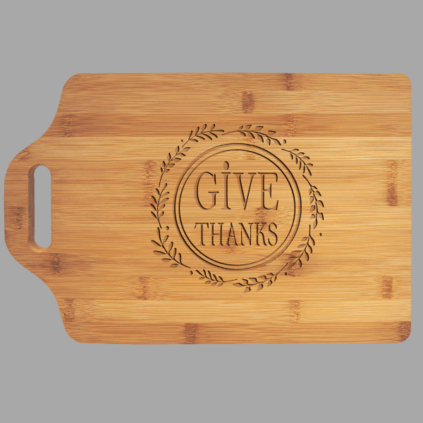 Natural Bamboo Cutting Board with a Handle – item GFT898 image 2