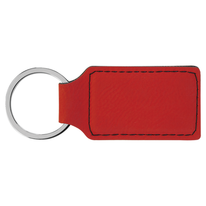 2.75" x 1.25" Red Rectangle Leatherette Keychain – item GFT901 image 3