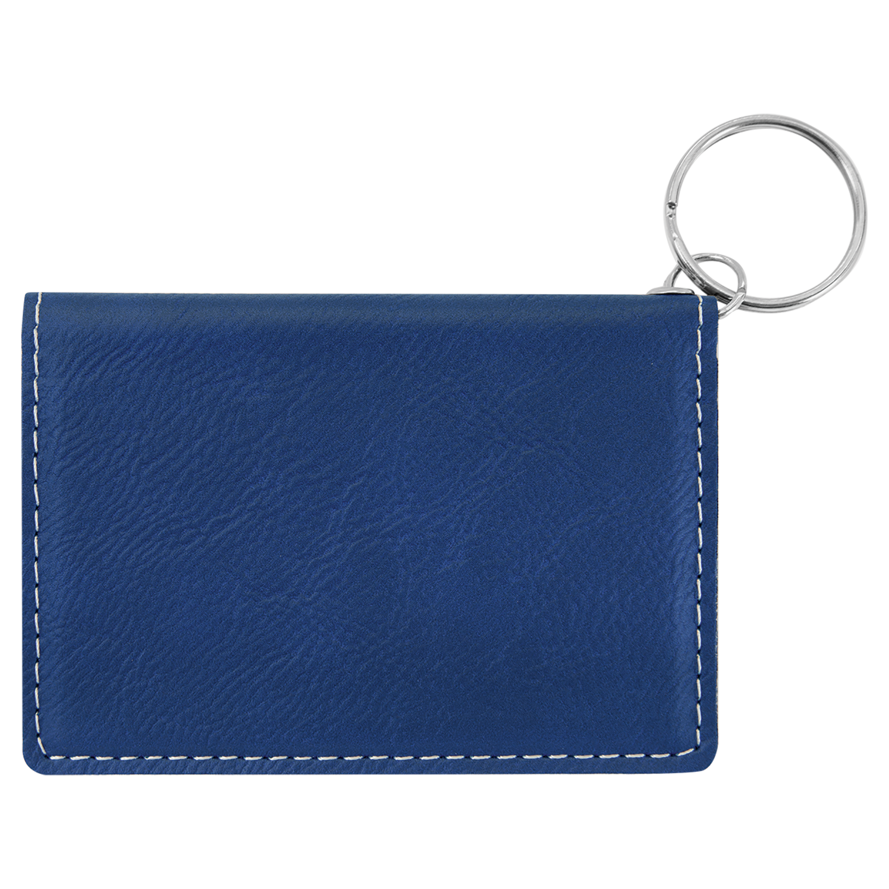 4.25" x 3" Blue/Silver Leatherette Keychain ID Holder – item GFT910 image 6