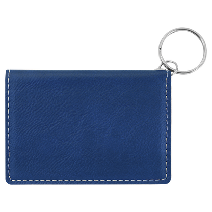 4.25" x 3" Blue/Silver Leatherette Keychain ID Holder – item GFT910 image 6