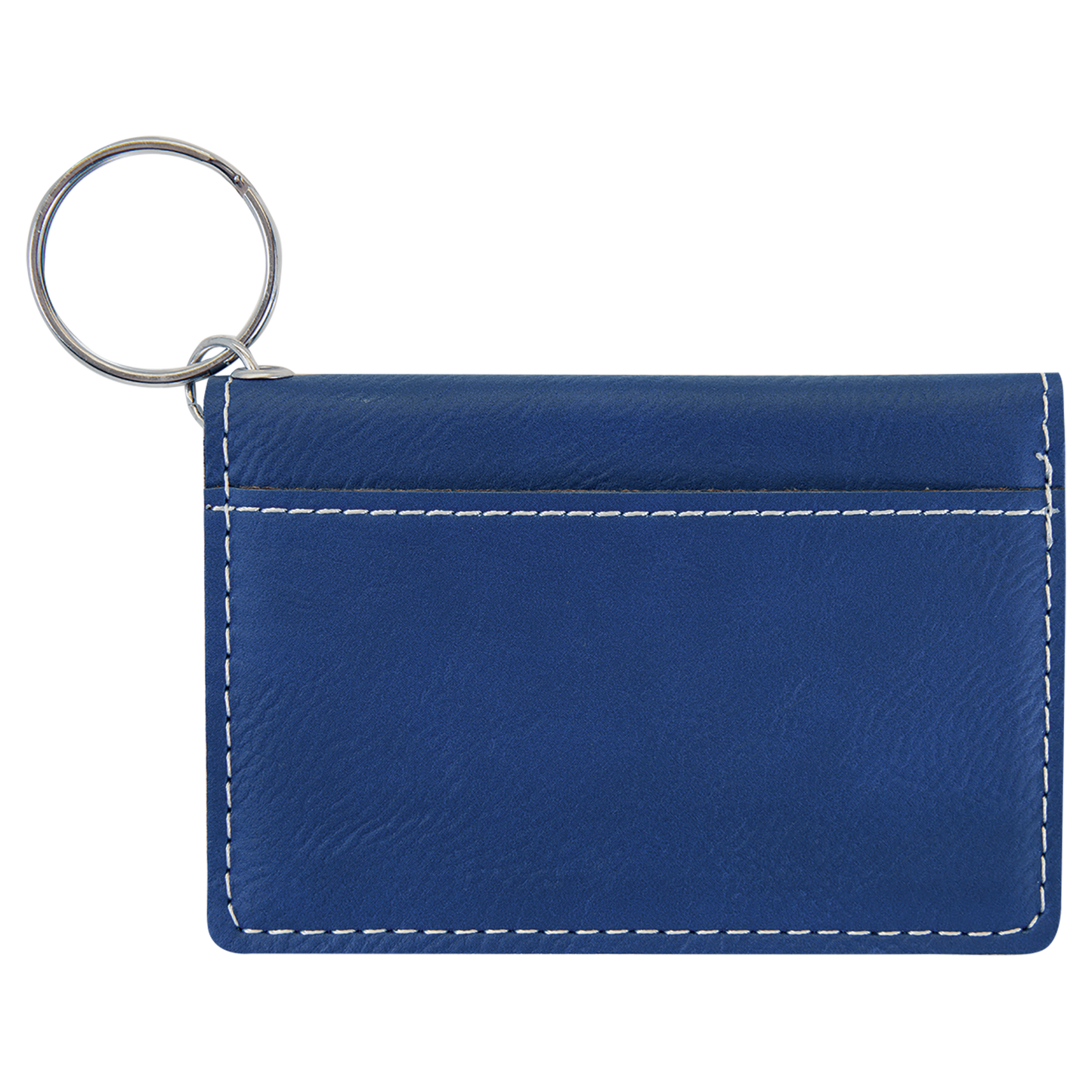 4.25" x 3" Blue/Silver Leatherette Keychain ID Holder – item GFT910 image 5