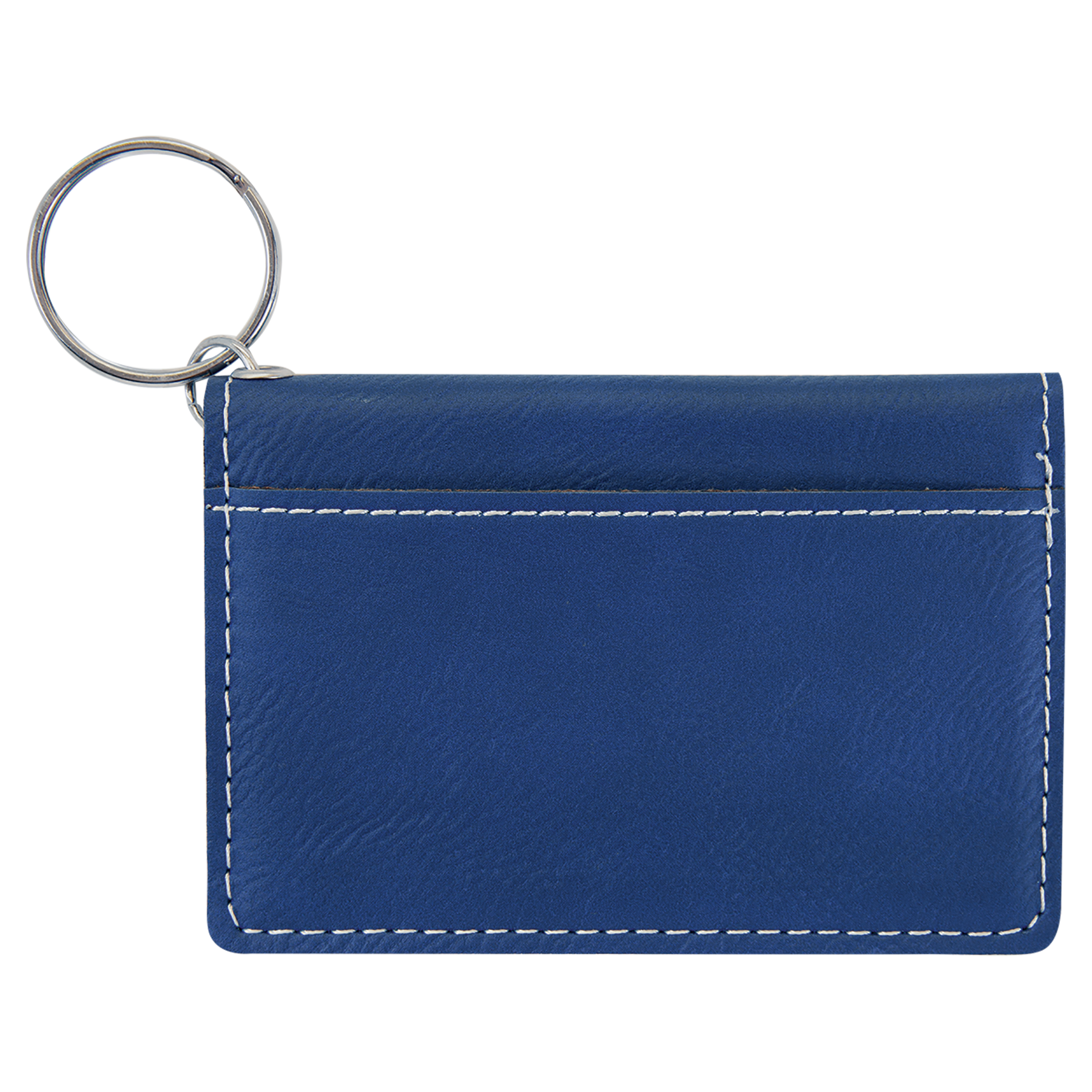 4.25" x 3" Blue/Silver Leatherette Keychain ID Holder – item GFT910 image 5
