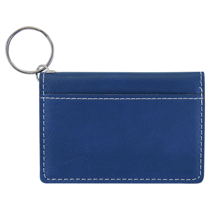 4.25" x 3" Blue/Silver Leatherette Keychain ID Holder – item GFT910 image 5