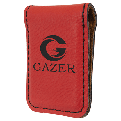 1.75" x 2.5" Red Leatherette Money Clip – item GFT921 image 6
