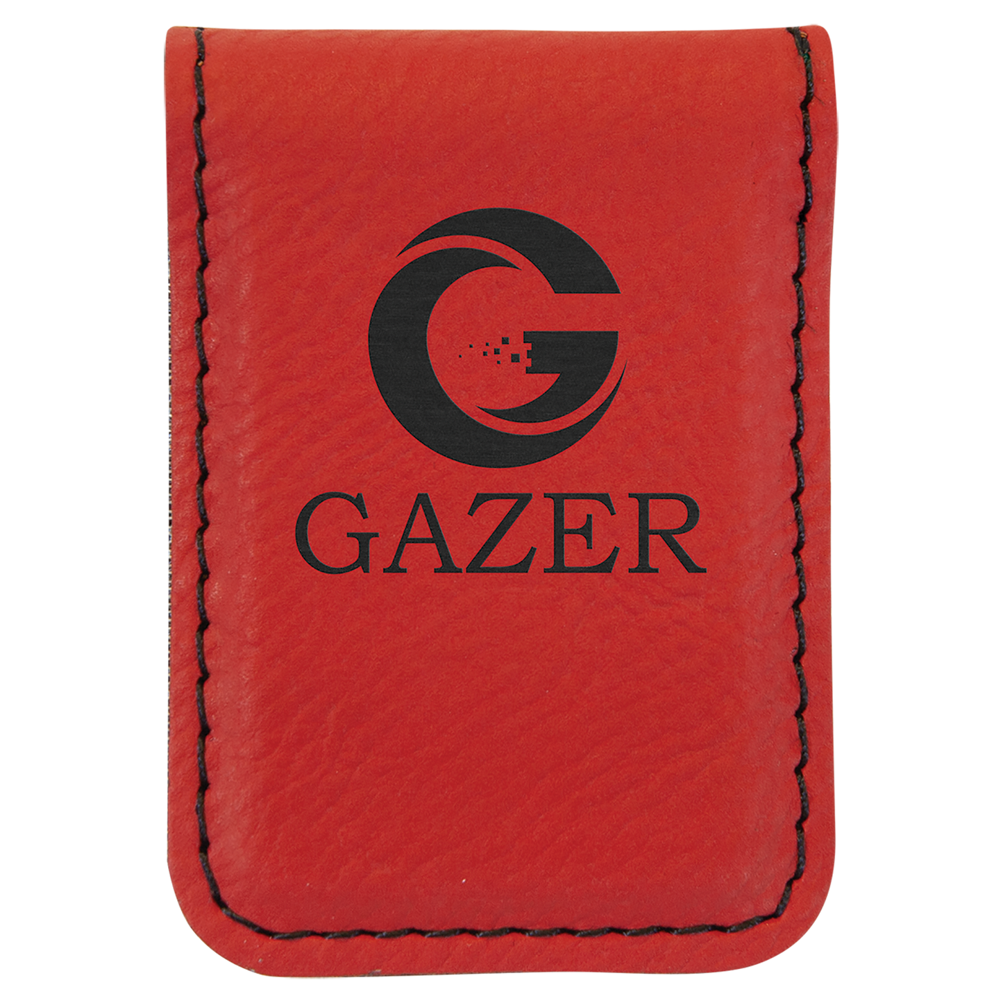 1.75" x 2.5" Red Leatherette Money Clip – item GFT921