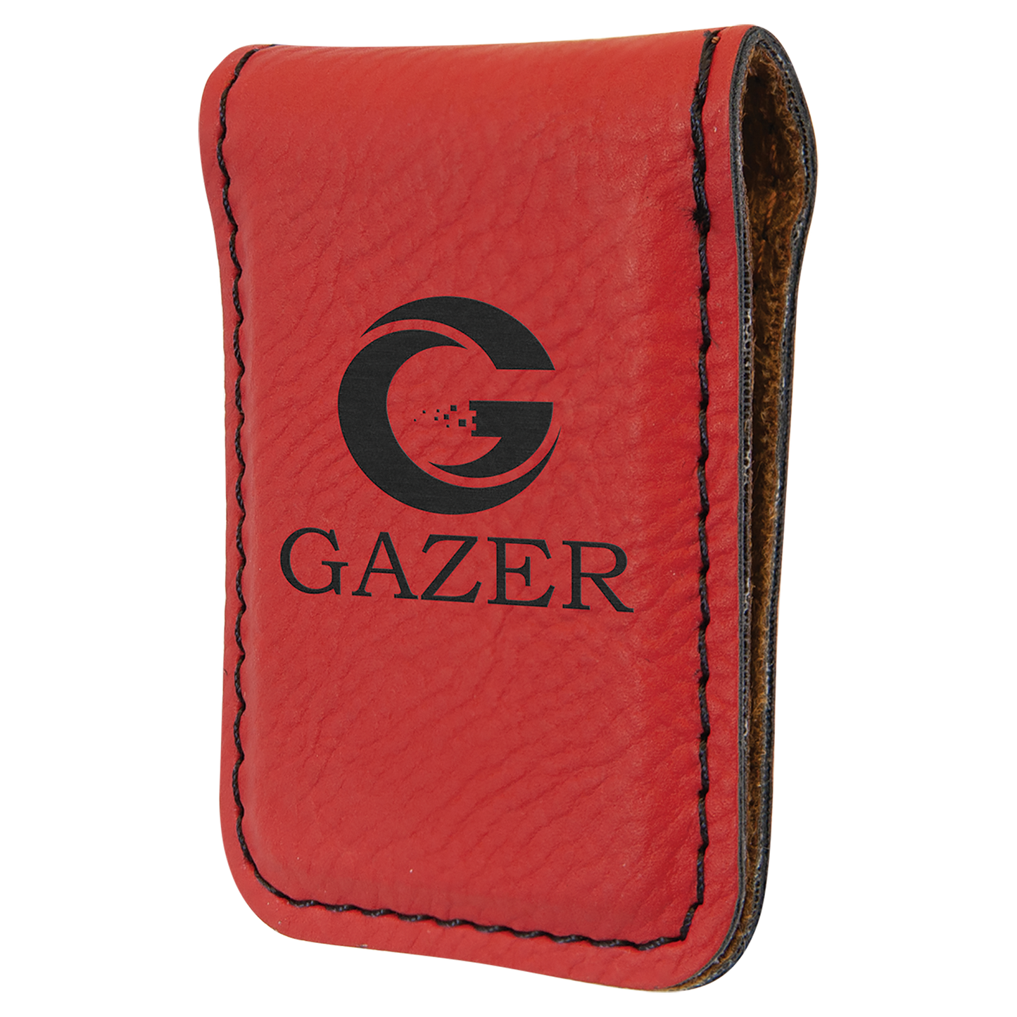 1.75" x 2.5" Red Leatherette Money Clip – item GFT921 image 3