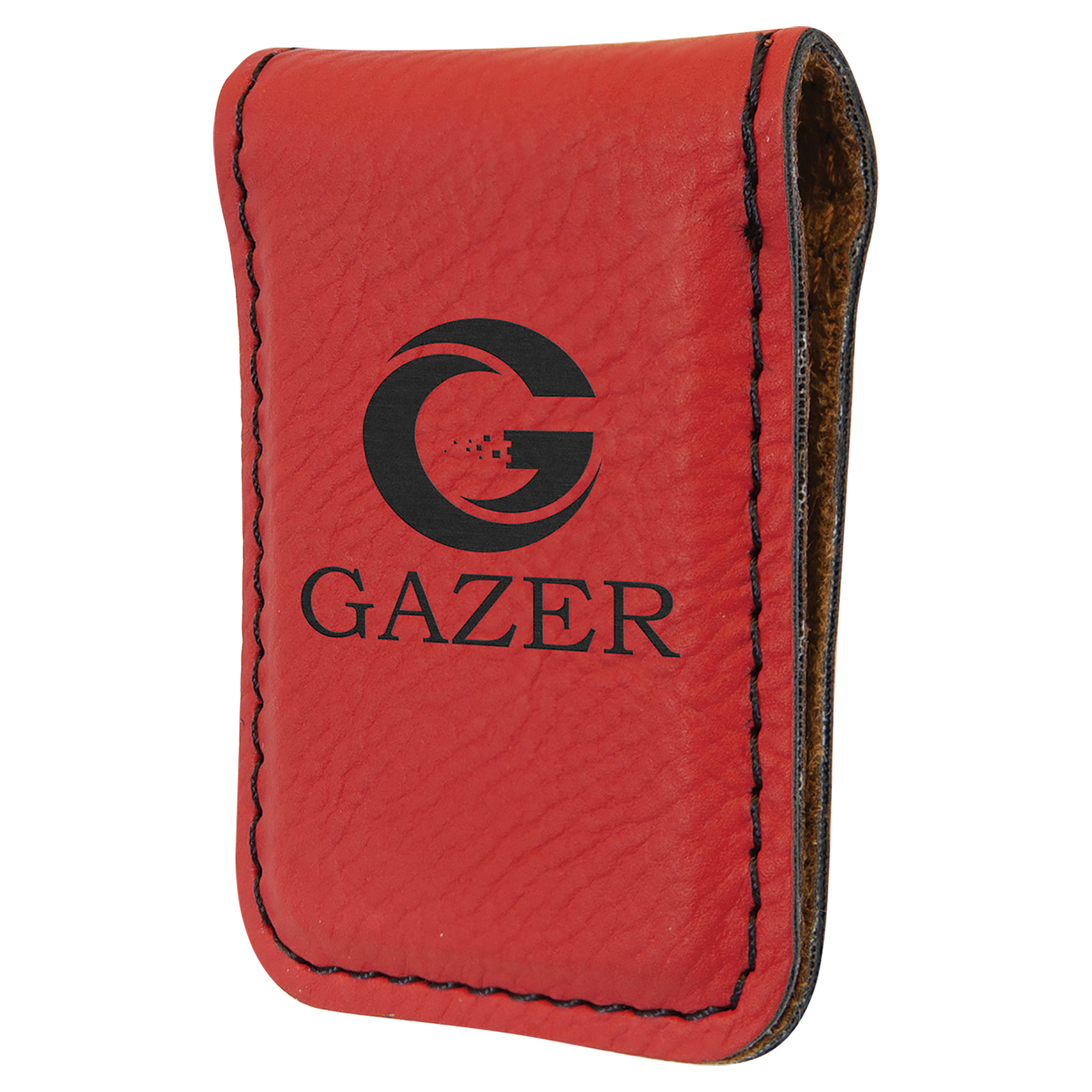 1.75" x 2.5" Red Leatherette Money Clip – item GFT921 image 3