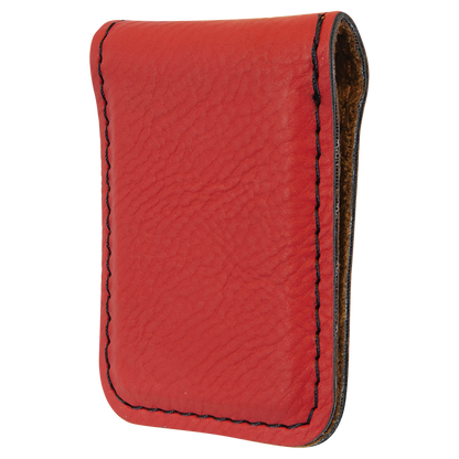 1.75" x 2.5" Red Leatherette Money Clip – item GFT921 image 5