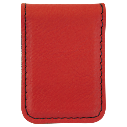 1.75" x 2.5" Red Leatherette Money Clip – item GFT921 image 4