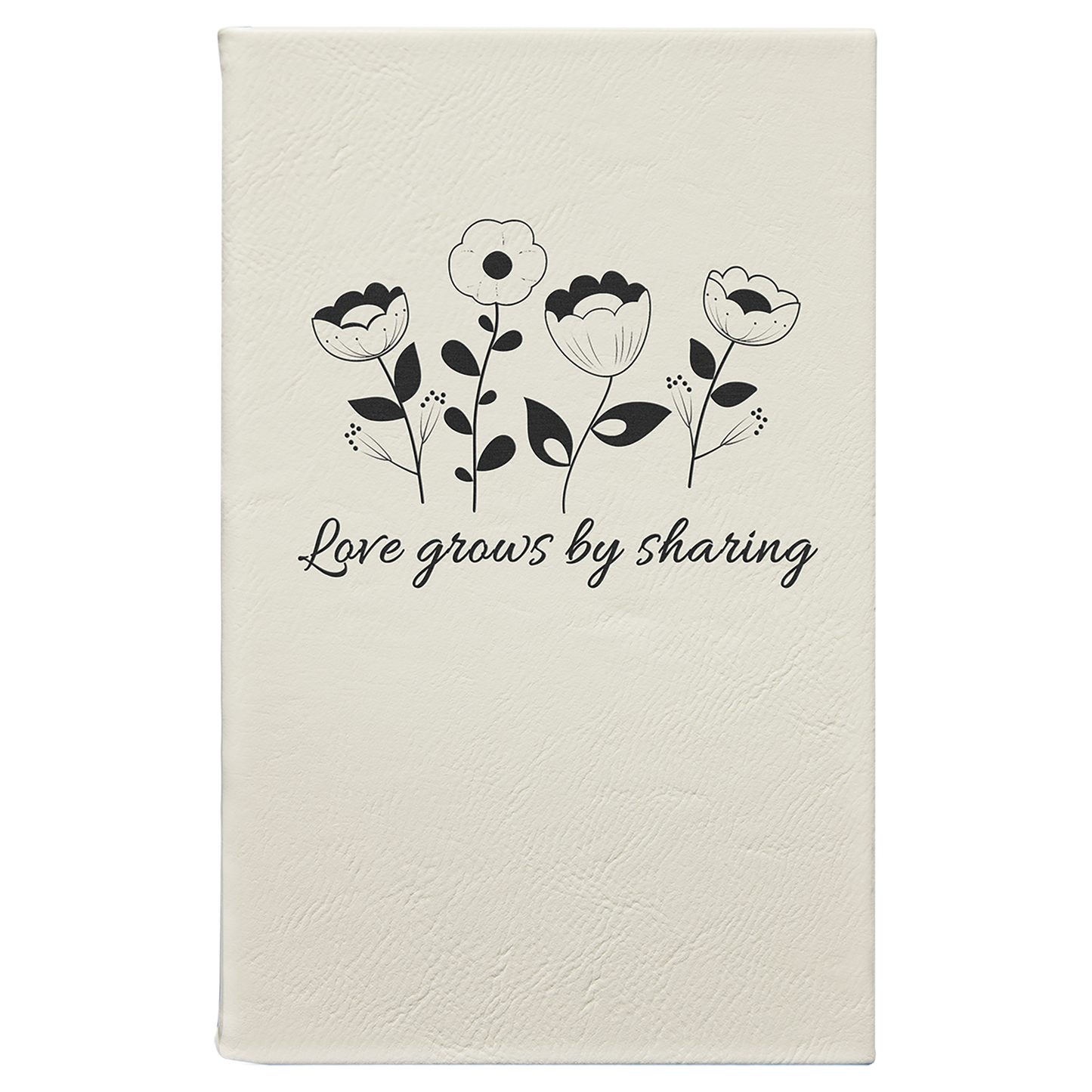5.25" x 8.25" White/Black Leatherette Journal – item GFT930