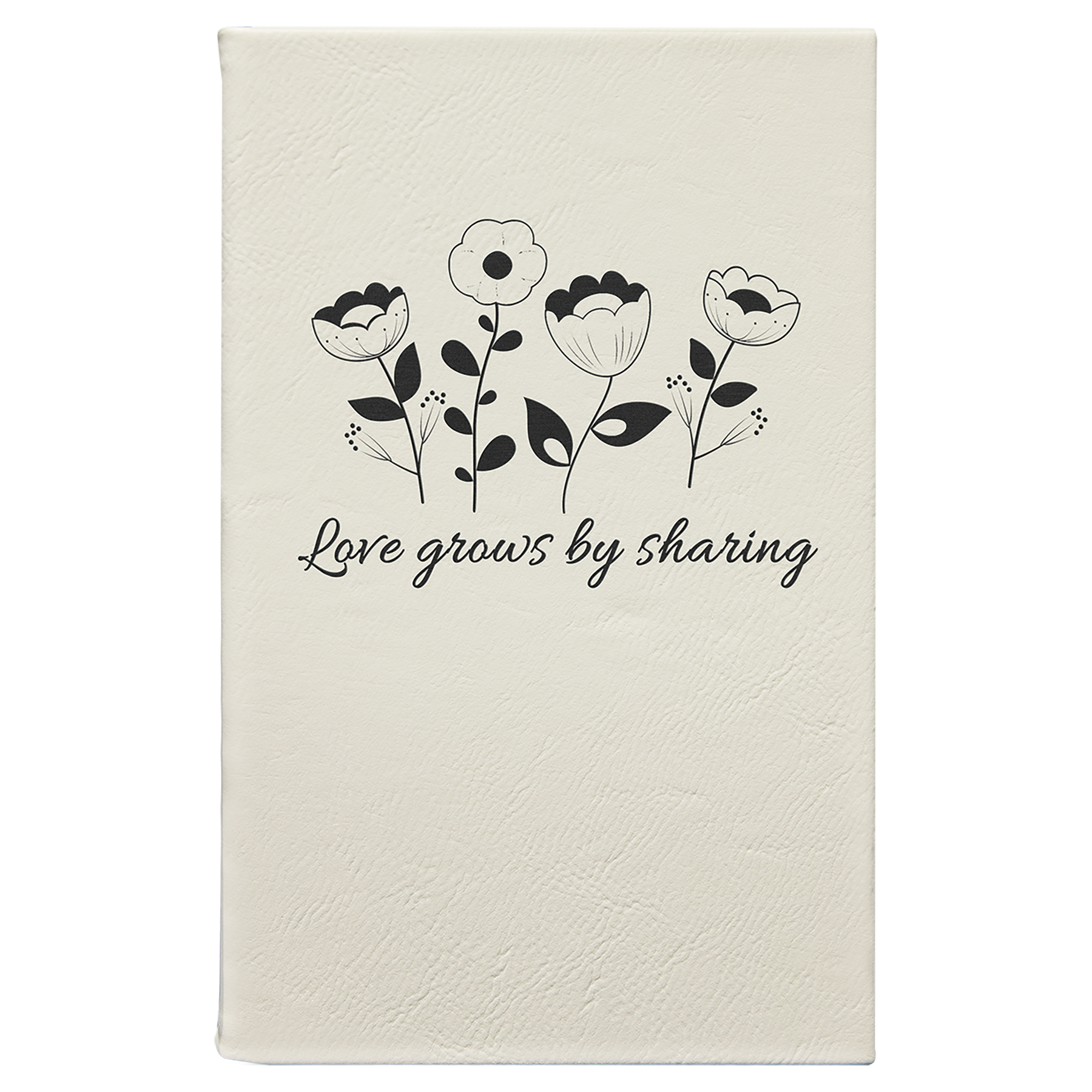 5.25" x 8.25" White/Black Leatherette Journal – item GFT930