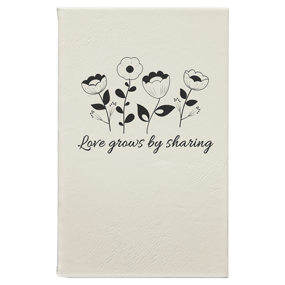 5.25" x 8.25" White/Black Leatherette Journal – item GFT930