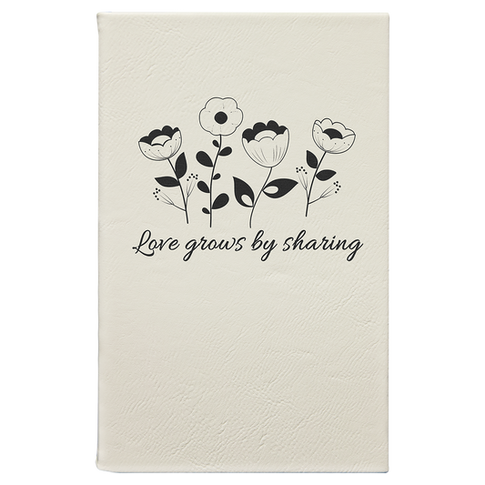 5.25" x 8.25" White/Black Leatherette Journal – item GFT930