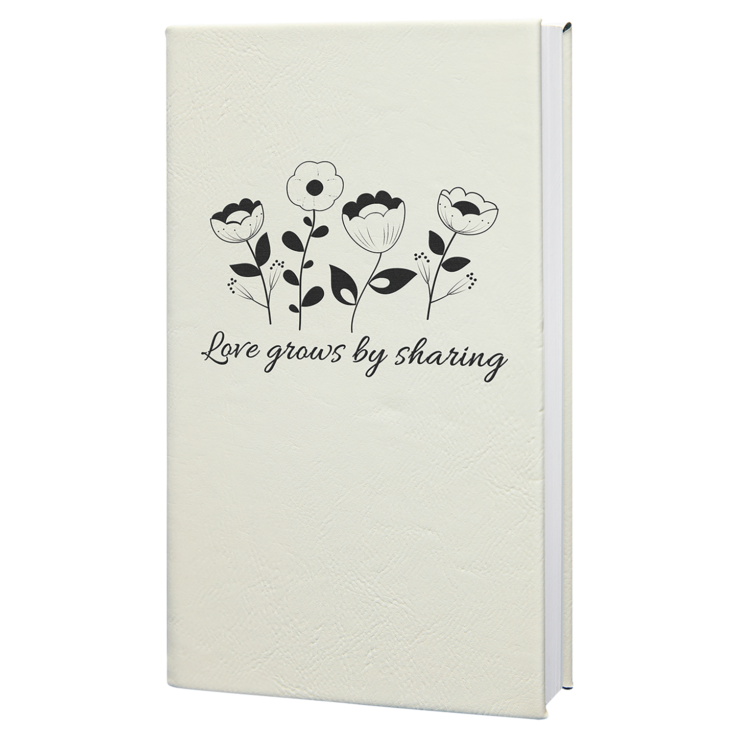 5.25" x 8.25" White/Black Leatherette Journal – item GFT930 image 3