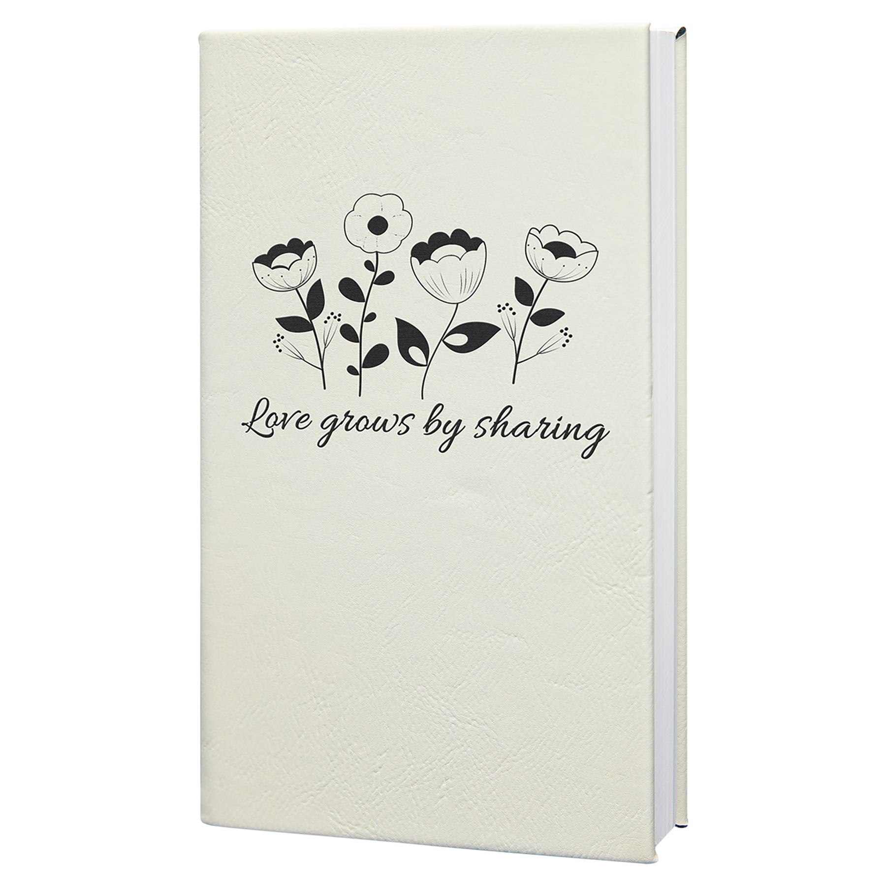 5.25" x 8.25" White/Black Leatherette Journal – item GFT930 image 3