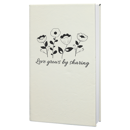 5.25" x 8.25" White/Black Leatherette Journal – item GFT930 image 3