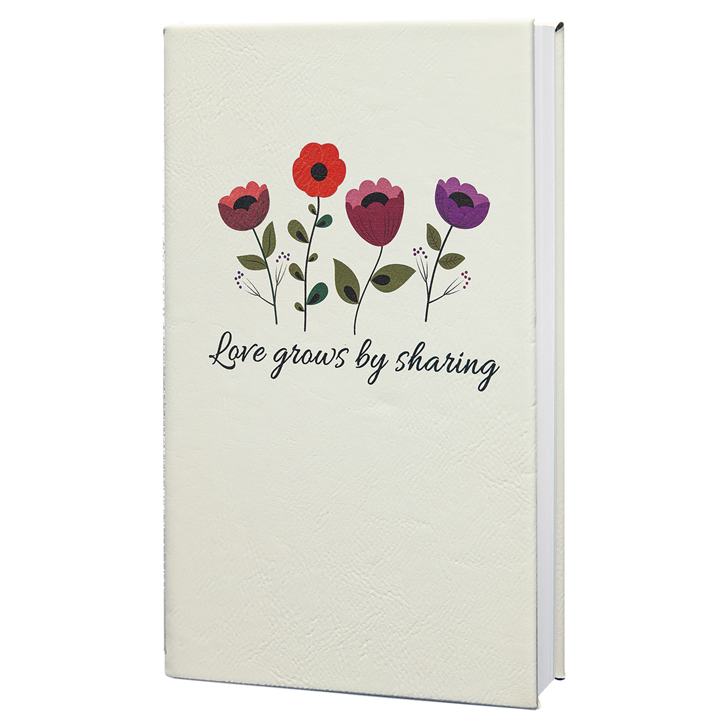 5.25" x 8.25" White/Black Leatherette Journal – item GFT930 image 4