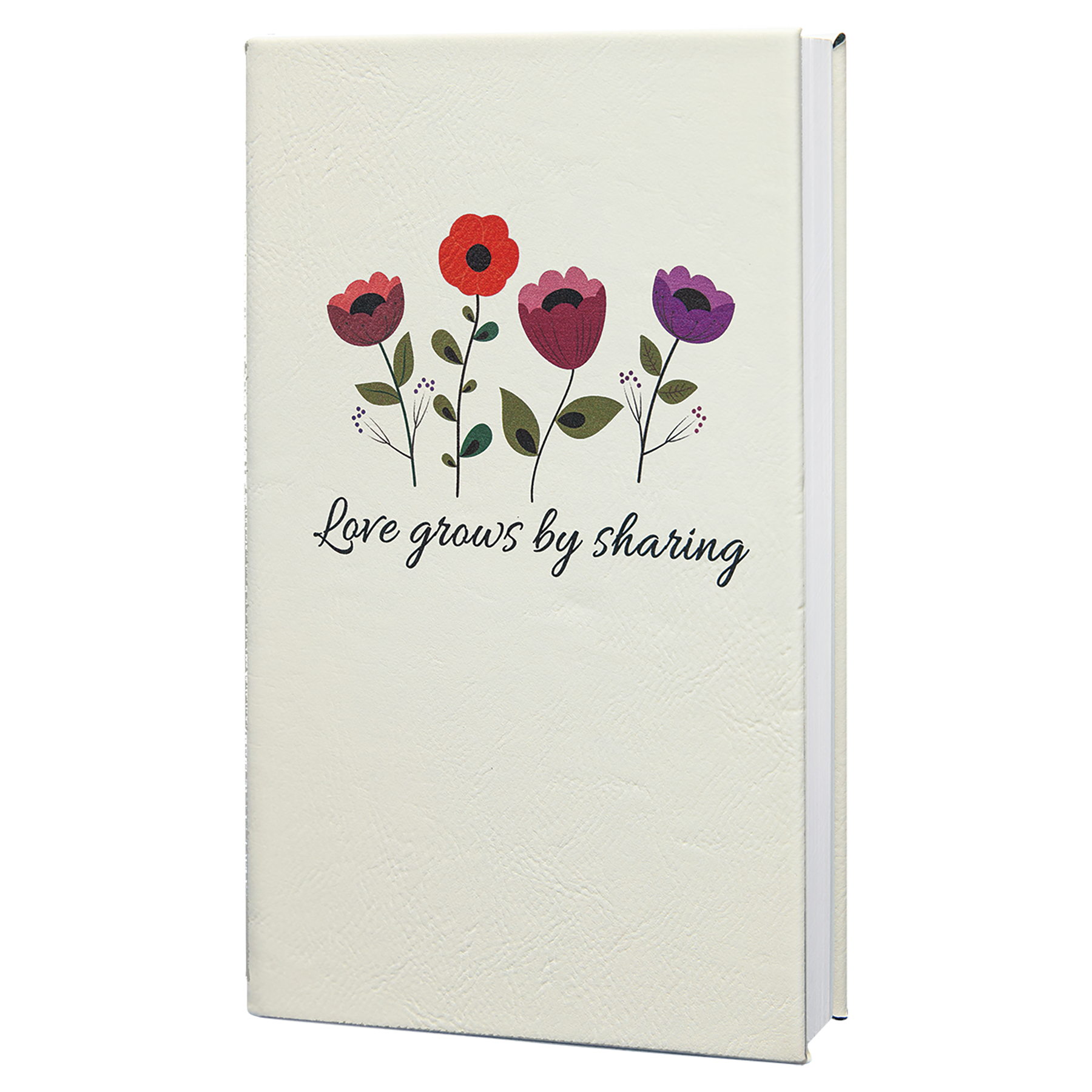 5.25" x 8.25" White/Black Leatherette Journal – item GFT930 image 4