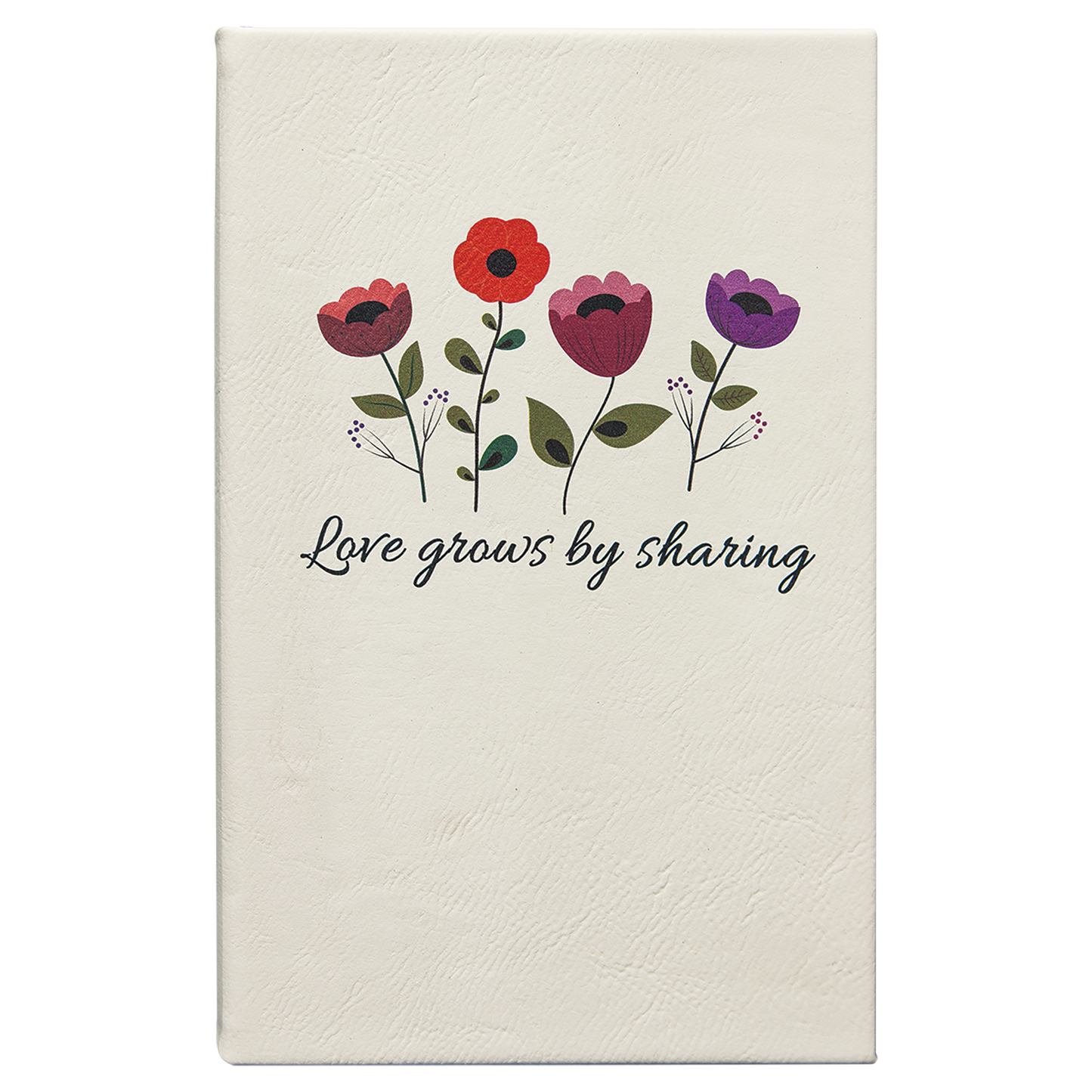 5.25" x 8.25" White/Black Leatherette Journal – item GFT930 image 2