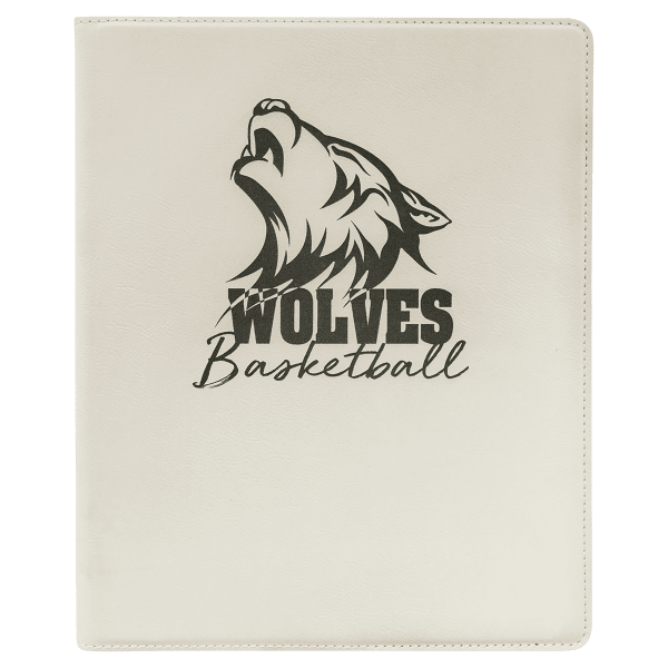 9.5" x 12" White/Black Leatherette Portfolio – item GFT950 image 4