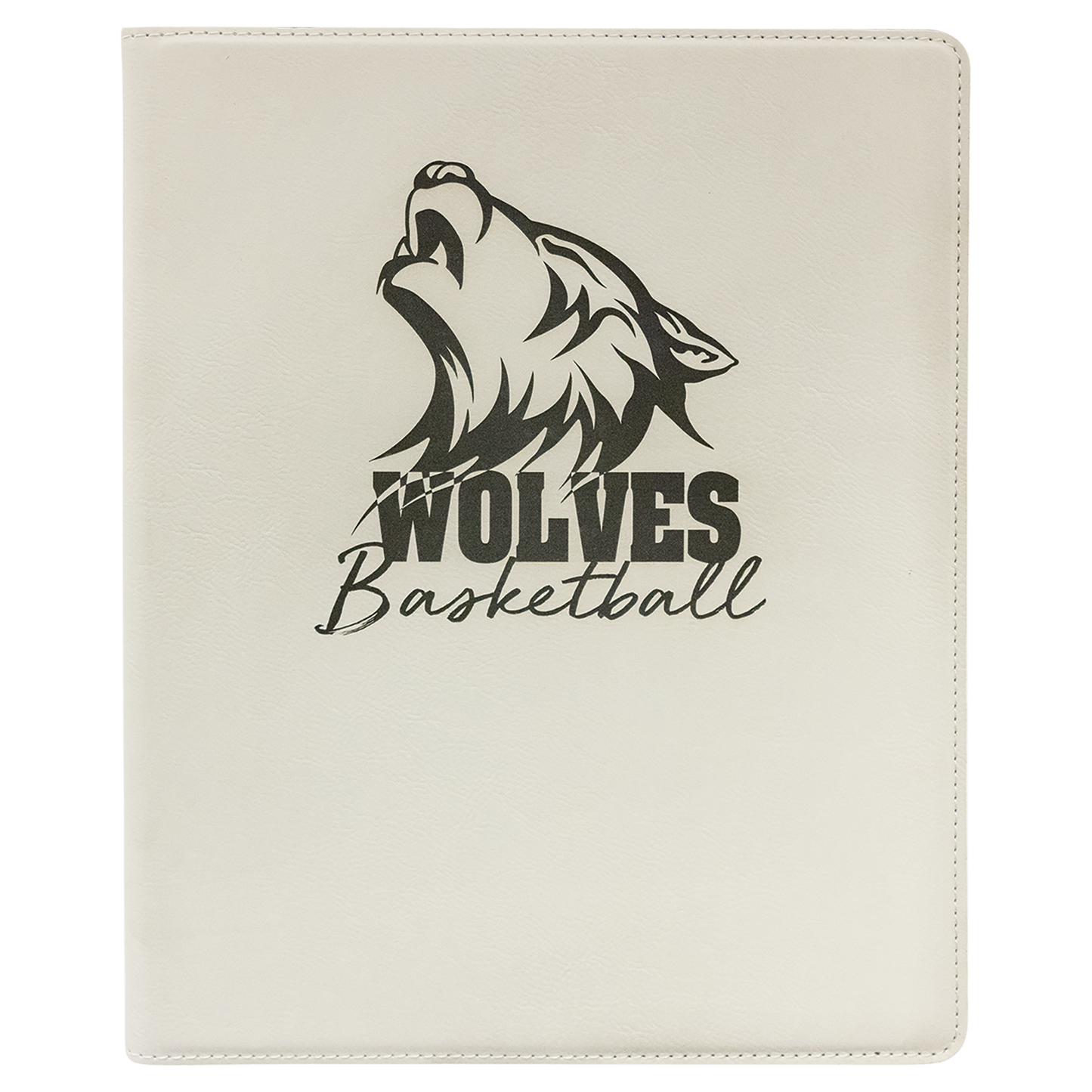 9.5" x 12" White/Black Leatherette Portfolio – item GFT950