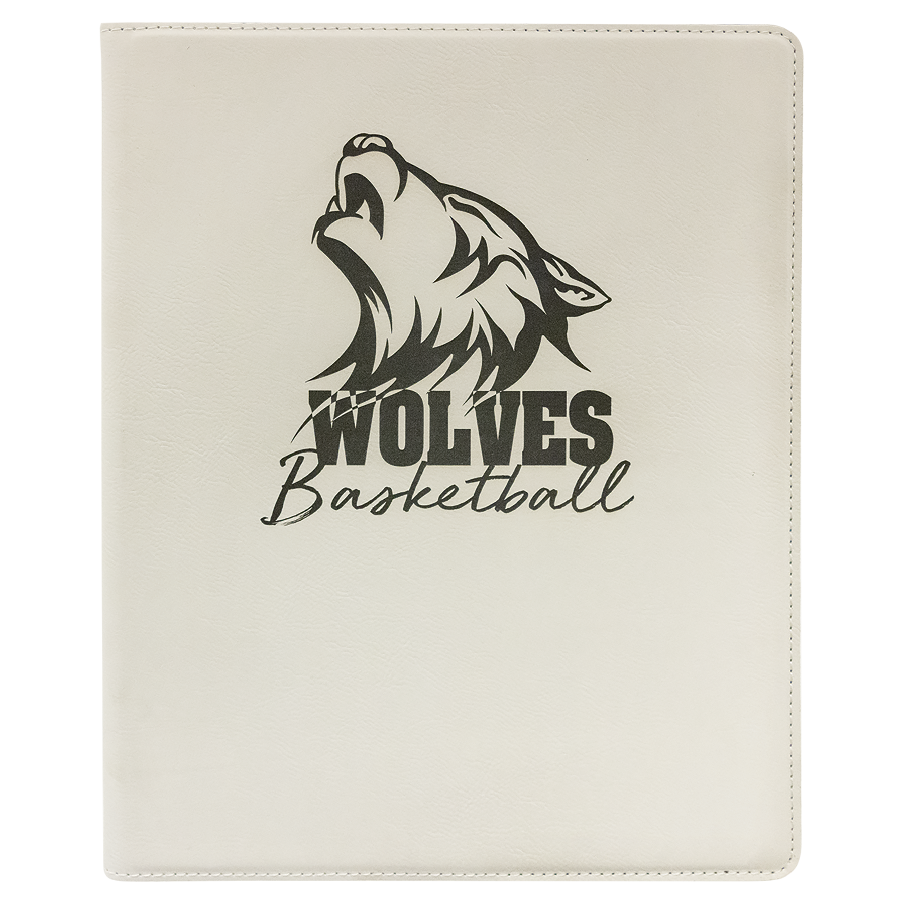 9.5" x 12" White/Black Leatherette Portfolio – item GFT950