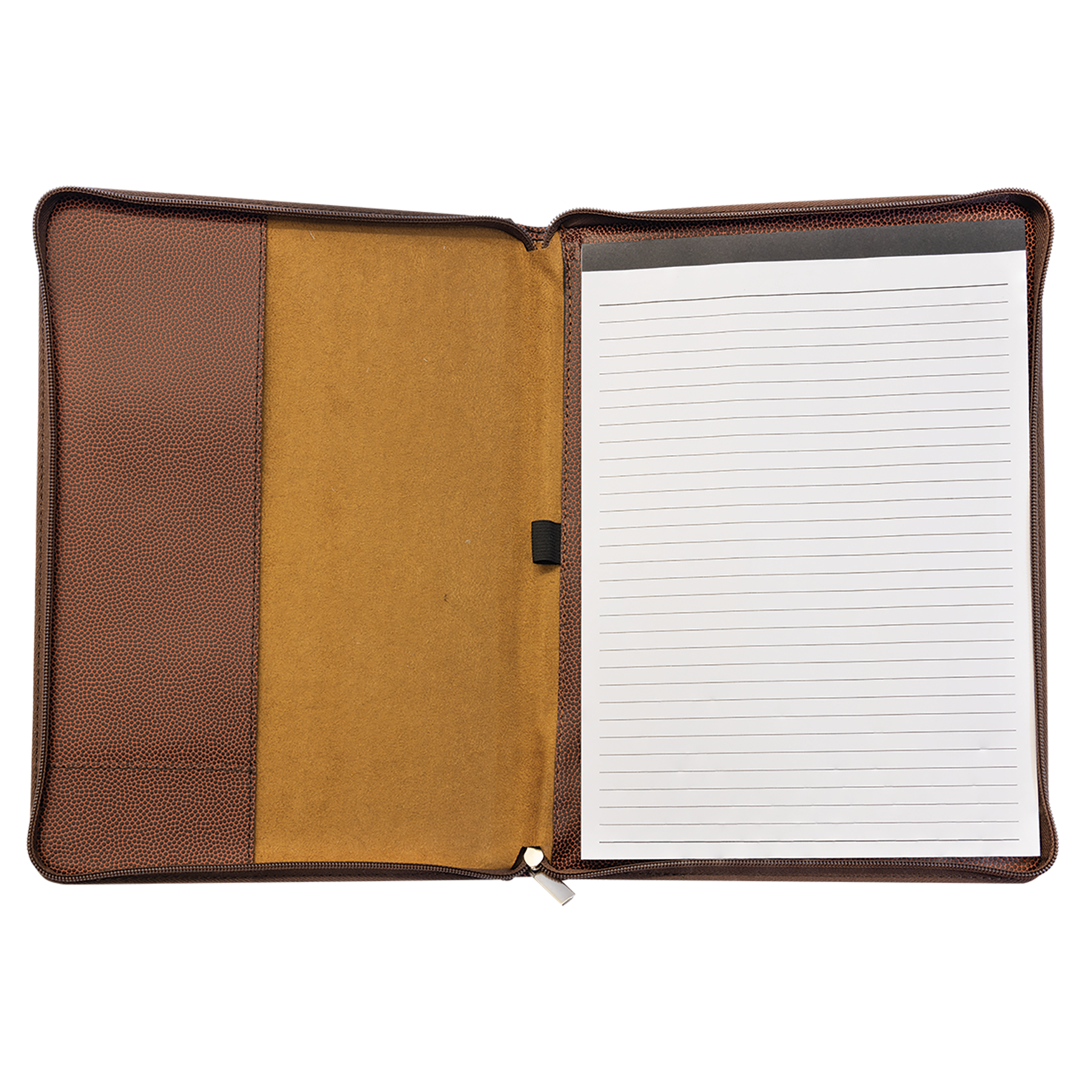9.5" x 12" Football Leatherette Zipper Portfolio – item GFT962 image 2