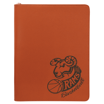 9.5" x 12" Basketball Leatherette Zipper Portfolio – item GFT963 image 6
