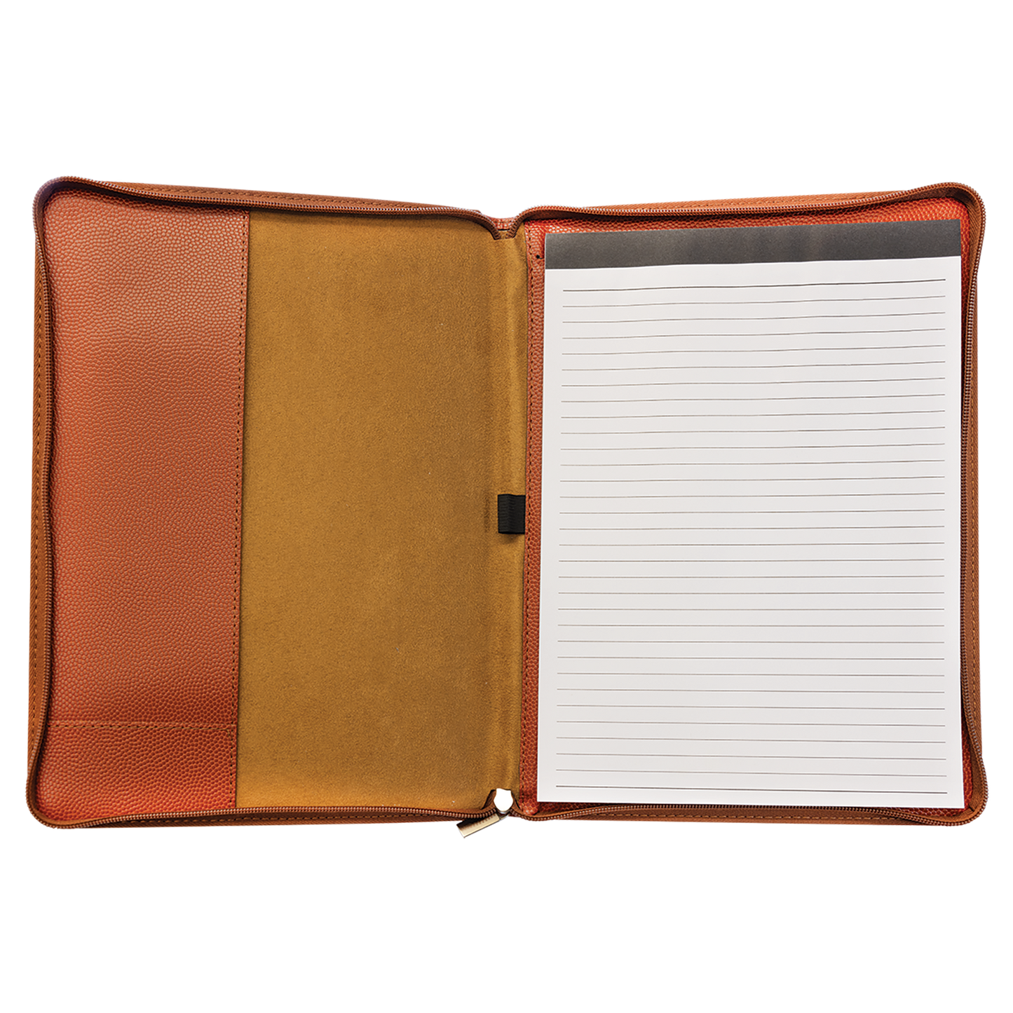 9.5" x 12" Basketball Leatherette Zipper Portfolio – item GFT963 image 2