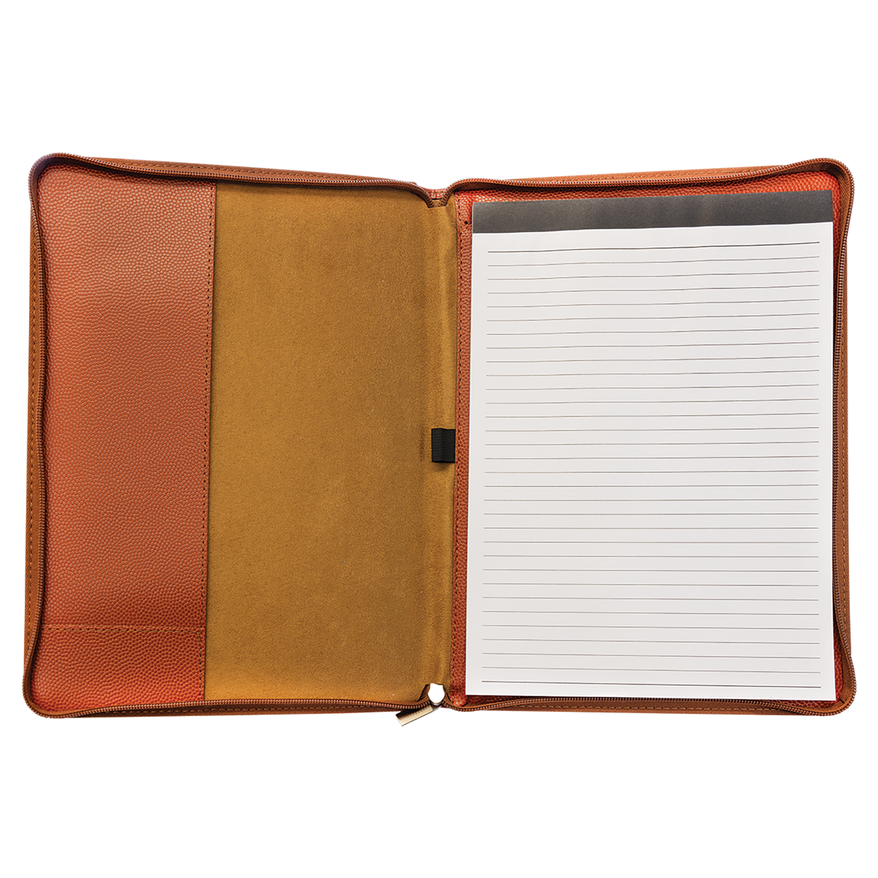 9.5" x 12" Basketball Leatherette Zipper Portfolio – item GFT963 image 2