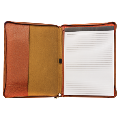 9.5" x 12" Basketball Leatherette Zipper Portfolio – item GFT963 image 2