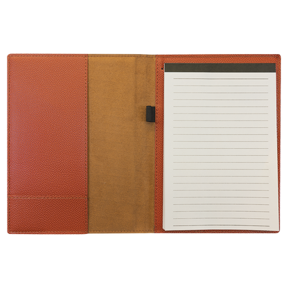 7" x 9" Basketball Leatherette Small Portfolio – item GFT973 image 2