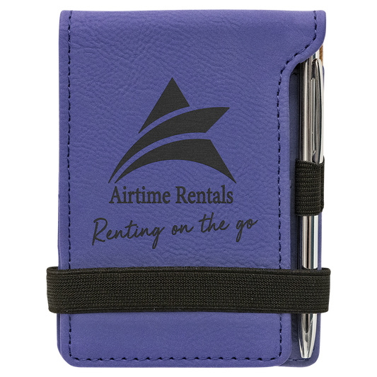 3.25" x 4.75" Purple Leatherette Mini Notepad – item GFT981