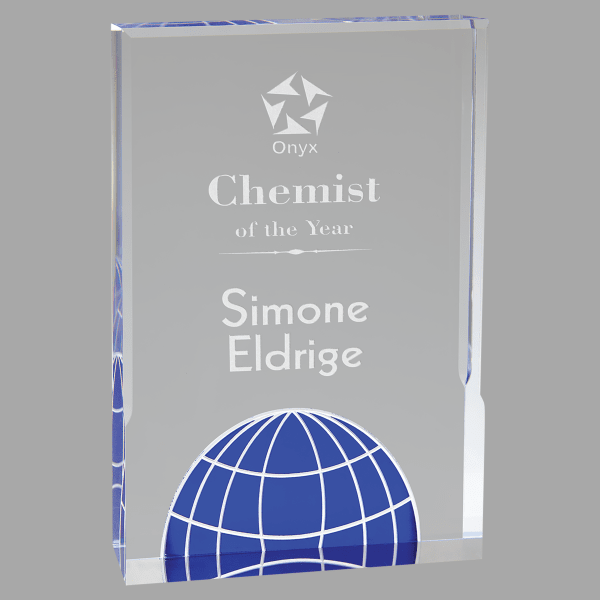 6" X 8 Globe Acrylic Award – item GL32BU